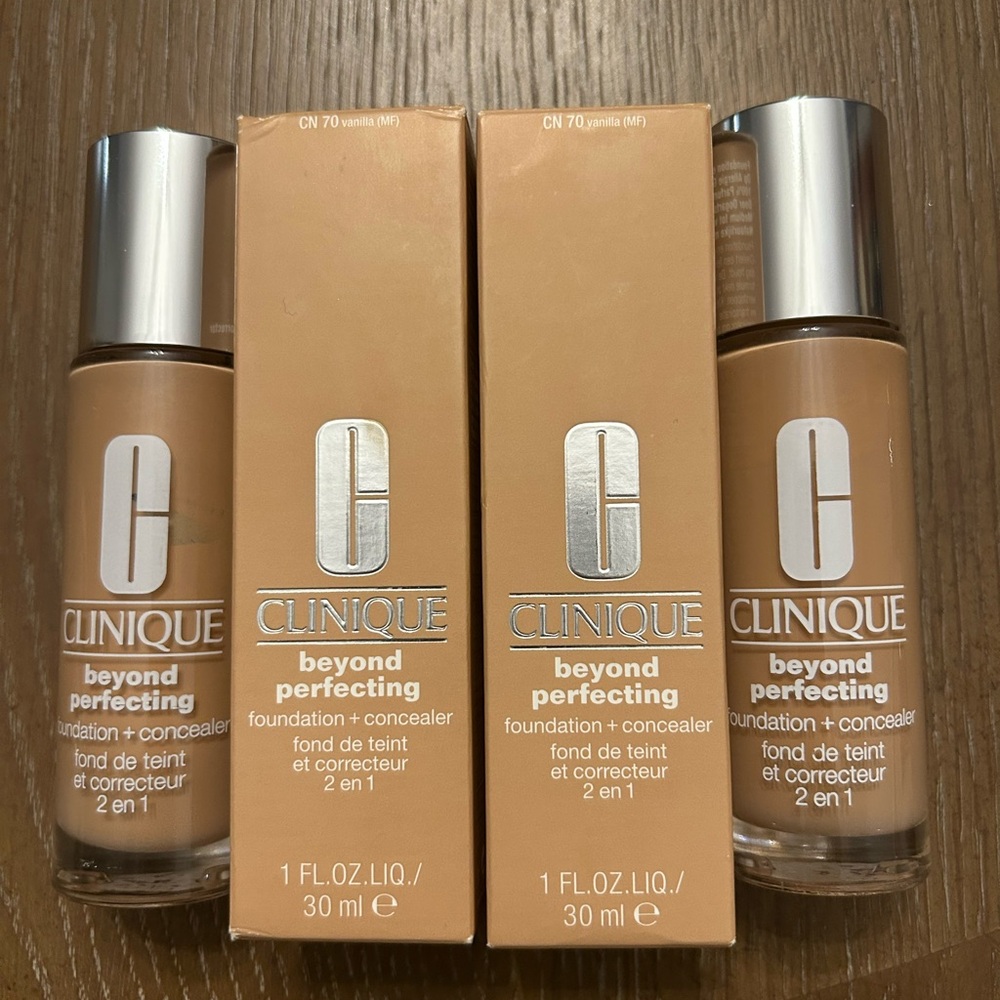 2 Set Clinique Beyond Perfecting Foundation + Concealer CN70 Vanilla (MF) 1 oz